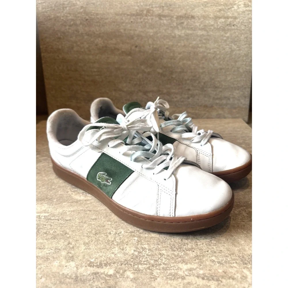Lacoste Men's Carnaby Pro CGR‎ Sneakers Shoes Green and White Size 12